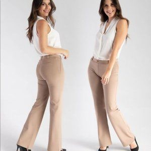 Betabrand Petite Khaki Boot Cut Dress Yoga Pants